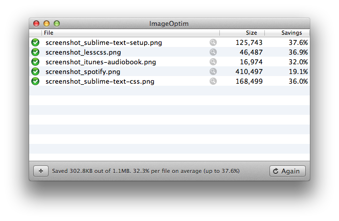 ImageOptim - image compression for PNG, JPEG, and GIF on Mac